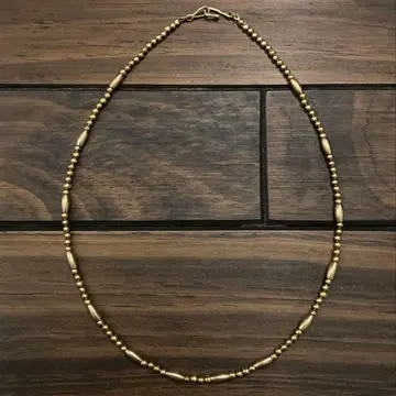 BRASS BEADS NECKLACE GOLD 44.8cm