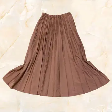 Techichi 플리츠 롱 스커트 브라운 M