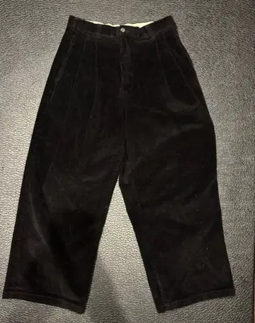 ROUNDTREE & YORKE 블랙 코듀로이 와이드 팬츠 배기