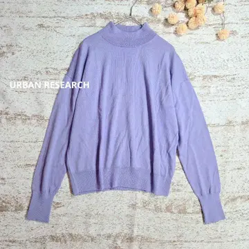 URBAN RESEARCH 하이넥 니트 라벤더 울 혼방 고급
