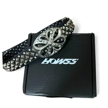 HOWSS 스터드 가죽 벨트 블랙 스트릿