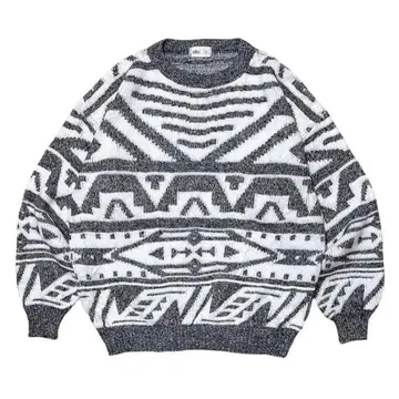90s 빈티지 니트 기하학 디자이너 와이드 M