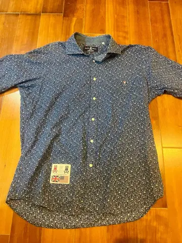 사이코 버니 XL 네이비 꽃무늬 셔츠