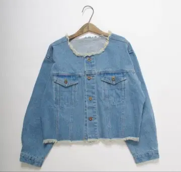 crisp 노카라 데님 자켓 크리스프 데님 자켓