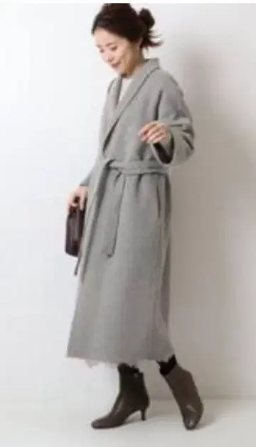 새상품급 스픽 앤 스팬 숄카라 리버 코트 그레이