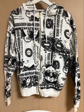 JOYRIC 달러 지폐 패턴 후드티 S 사이즈