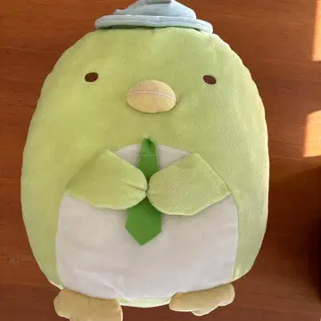 산리오 캐릭터즈 그린 컬러 새 모양 봉제 인형 모자와 넥타이 포함