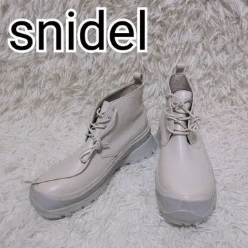snidel 스나이델 통굽 레이스업 신발 화이트 24.5cm