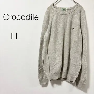 [ 크로커다일 ] Crocodile 니트 스웨터 긴팔 크루넥 그레이
