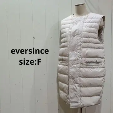 에버시 eversince 다운 베스트 베이지 미들 기장 여성용