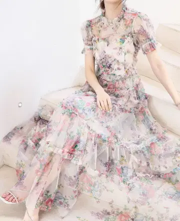 다이칸야마 와일드 릴리 플라워 엘레강트 원피스