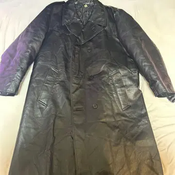 블랙 가죽 트렌치코트 XL~2XL