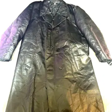 블랙 가죽 트렌치코트 XL~2XL