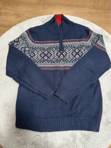 L.L.BEAN 엘엘빈 니트 하프 지퍼 노르딕 무늬