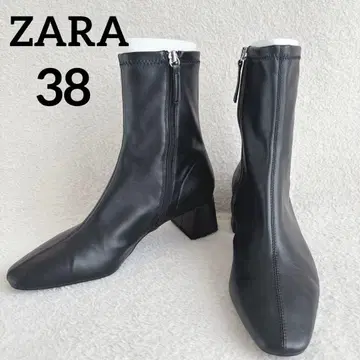 ZARA 자라 블록힐 앵클부츠 숏부츠 38