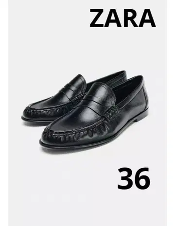 택 포함 새상품 ZARA 자라 개더 디테일 소프트 모카신 로퍼 36
