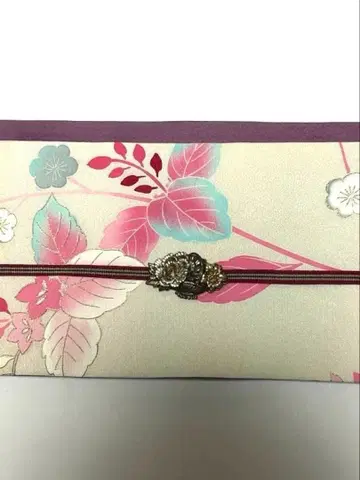 반폭 오비 순수 실크 염색 꽃무늬 보라색 리버서블