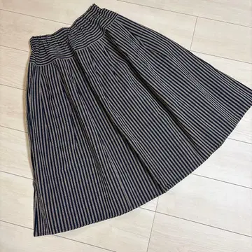 YAMMA 턱 스커트 봉 스트라이프 노멀 기장