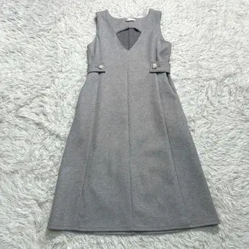 새상품급 두클라쎄 워셔블 오버롤 스커트 그레이 사이드 버튼