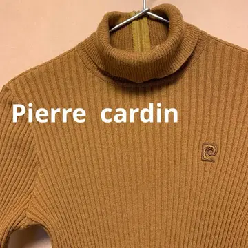 피에르 가르뎅 터틀넥 니트 리브 하이넥 스웨터 카멜
