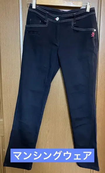 미사용 먼싱웨어 골프 팬츠 11호 네이비 펭귄 자수