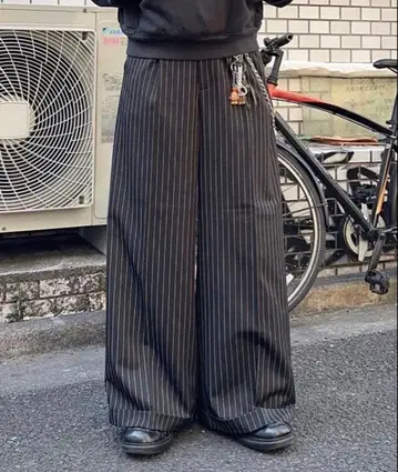 MandO 스트라이프 와이드 슬랙스