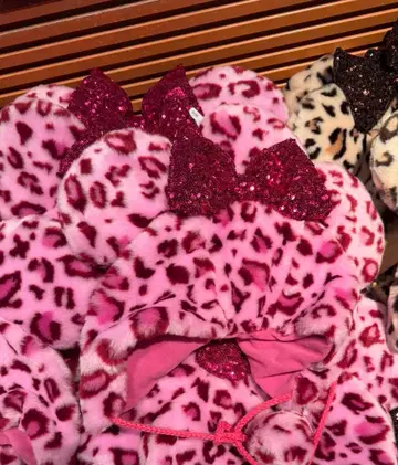 디즈니 레오파드 무늬 팬캡 핑크