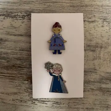 겨울왕국 판타지 스프링스 핀 배지 안나와 엘사