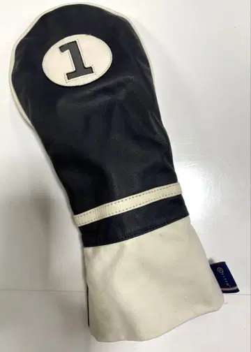 STITCH 스티치 천연 가죽 드라이버 골프헤드커버 네이비 x 화이트