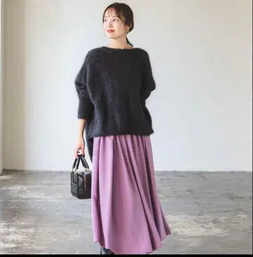 NOBLE 퍼 니트 와이드 풀오버 돌먼 슬리브 니트