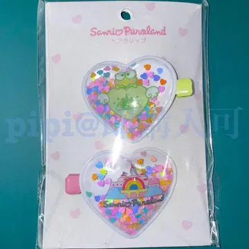 2개  헤어 클립 푸로랜드 산리오 하트 온 캐릭터