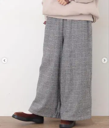 [ 새상품급 ] 사만사 모스모스 체크 무늬 와이드 팬츠