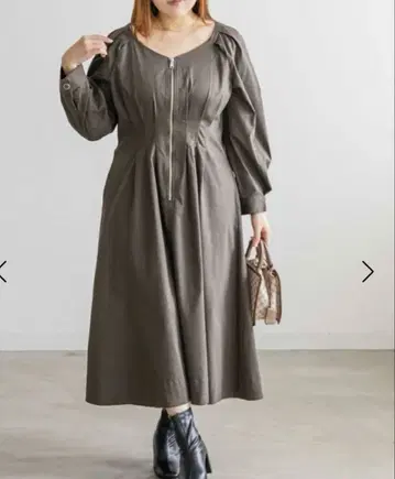 CLETTE 오리지널 프론트 지퍼 허리 턱 원피스