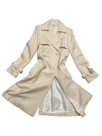 새상품급 KLEIN PLUS 베이지 더블 브레스트 코트 40