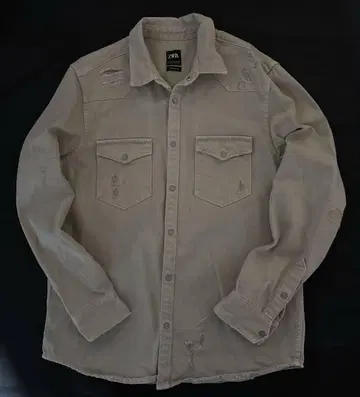 ZARA 데미지 가공 데님 셔츠