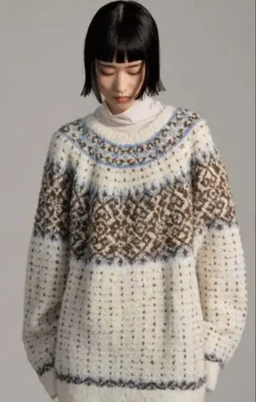 LOWRYS FARM 노르딕 니트 풀오버 LS FREE 사이즈