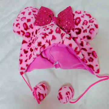 디즈니 팬캡 레오파드 핑크