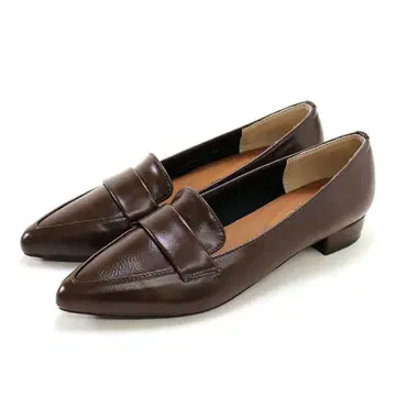 스틸레토 로우힐 로퍼 펌프스 브라운