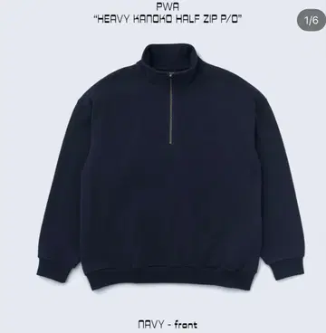 PWA HEAVY KANOKO HALF ZIP P/O 네이비