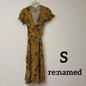 새상품급 re:named [ S ] 플라워 프린트 랩 드레스