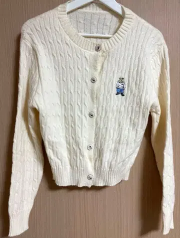 아이보리 케이블 니트 가디건 베어