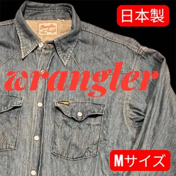90s 랭글러 웨스턴 데님 셔츠 M 일본제