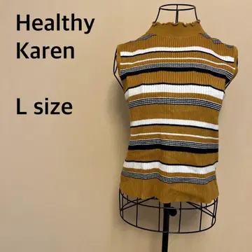 [ Healthy Karen ] 보더 슬리브리스 니트탑 / 하이넥