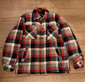 몽고메리 워드 체크 무늬 플란넬 자켓 빈티지 아름다운 배색