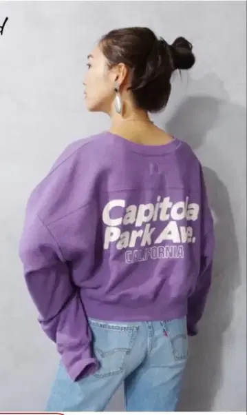 Ungrid 백 프린트 숏 맨투맨