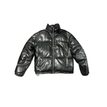 새상품급! Snap club 스냅클럽 다운 자켓 가죽 블랙 M