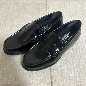 미사용 새상품 ENTRY 블랙 로퍼 합성 피혁 25cm