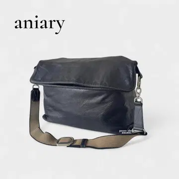아니아리 2way 숄더백 남성용 올 가죽 메신저 블랙
