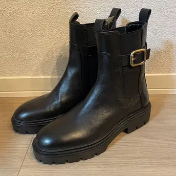 [ 새상품 ] ZARA 사이드 고어 부츠 가죽 숏부츠