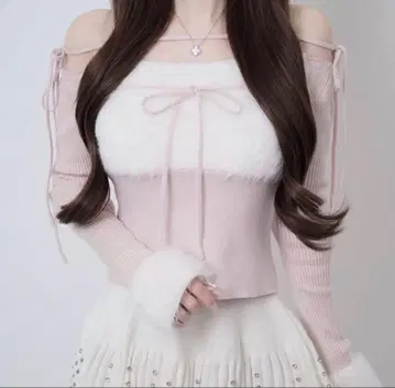 lumignon Ribbon bust fluffy tops pink